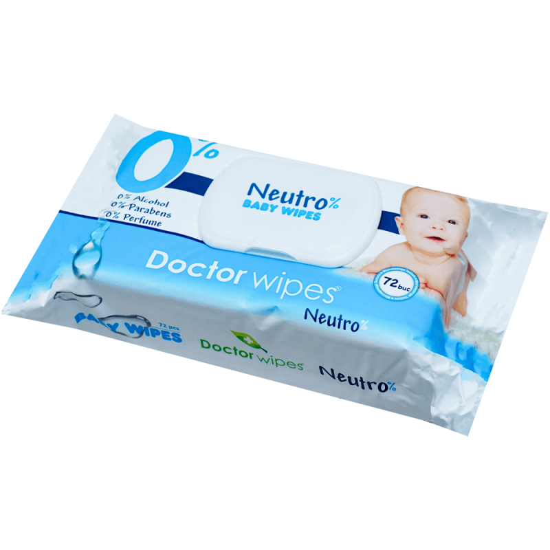 Servetele umede bebelusi fara alcool 72 buc Doctor Wipes Neutro